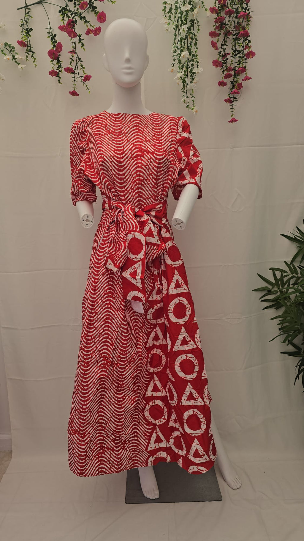 Aubrey dress Red and White
