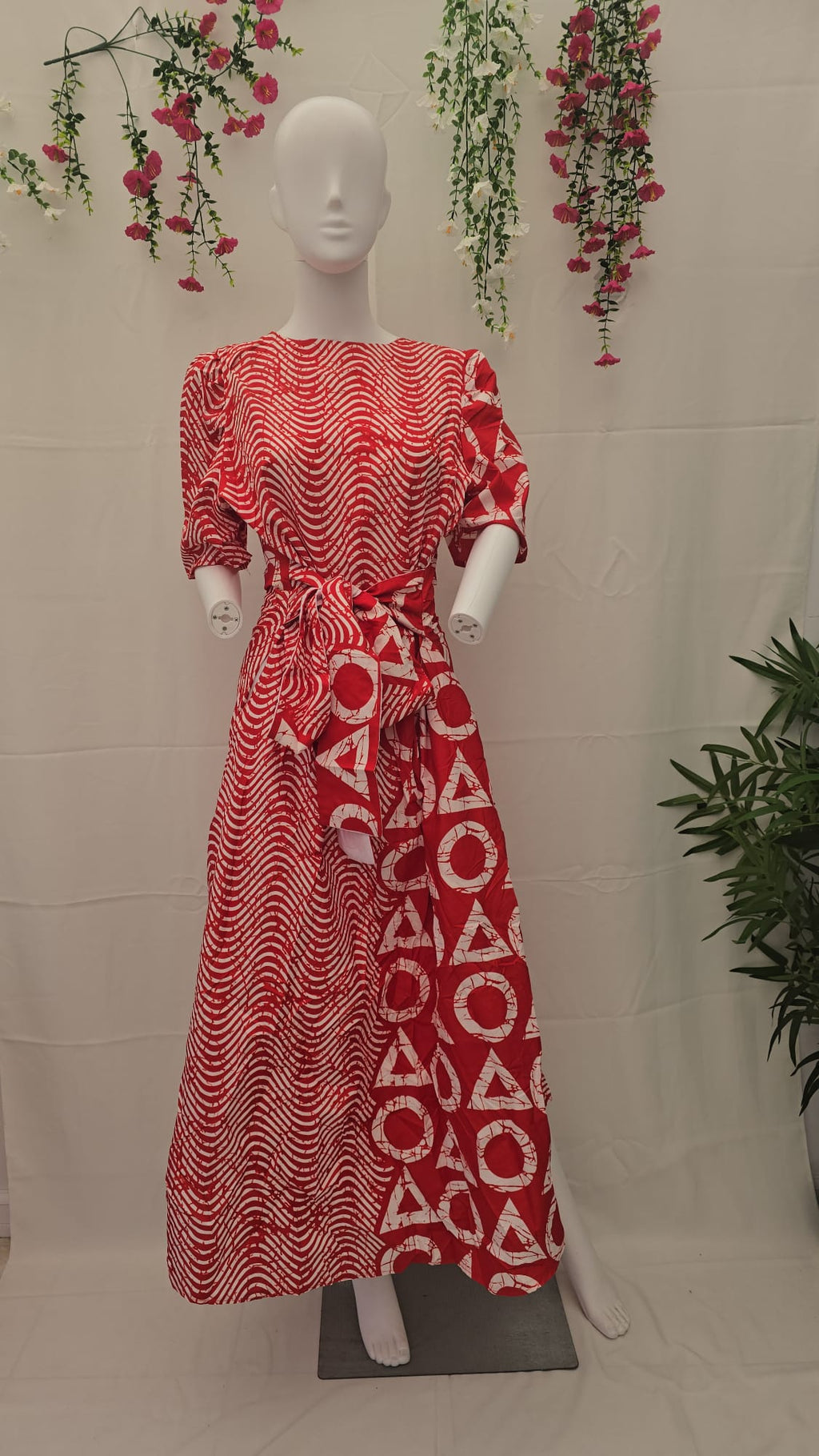 Aubrey dress Red and White