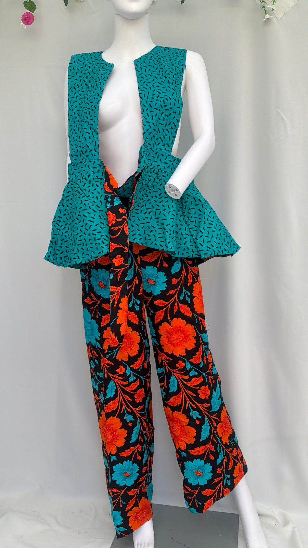 Ciel 2 piece set dual peplum tops multi coloured