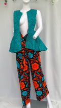 Ciel 2 piece set dual peplum tops multi coloured