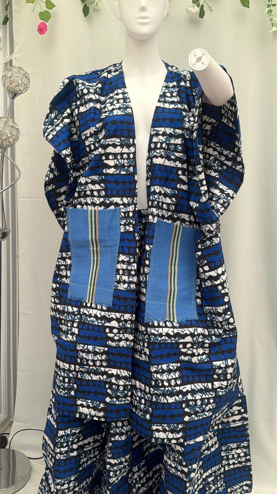 Bolivia kimono and skirt set Blue