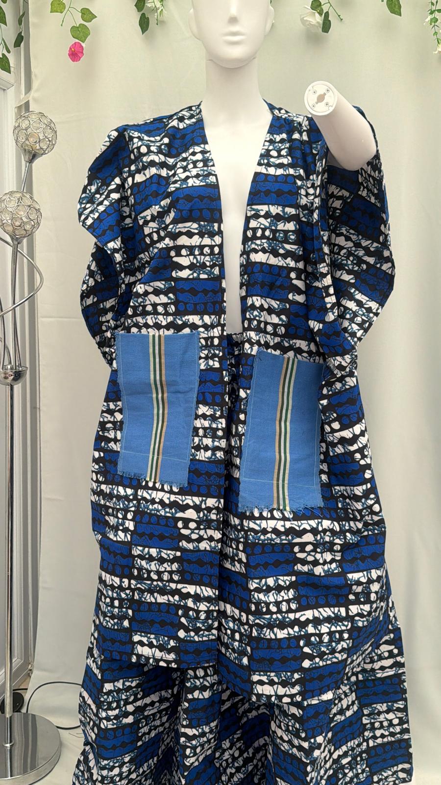 Bolivia kimono and skirt set Blue